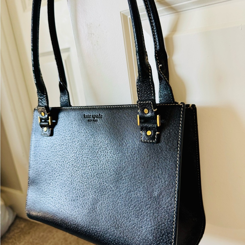 Vintage Kate Spade Elegant Black Leather Handbag - Picture 4 of 15